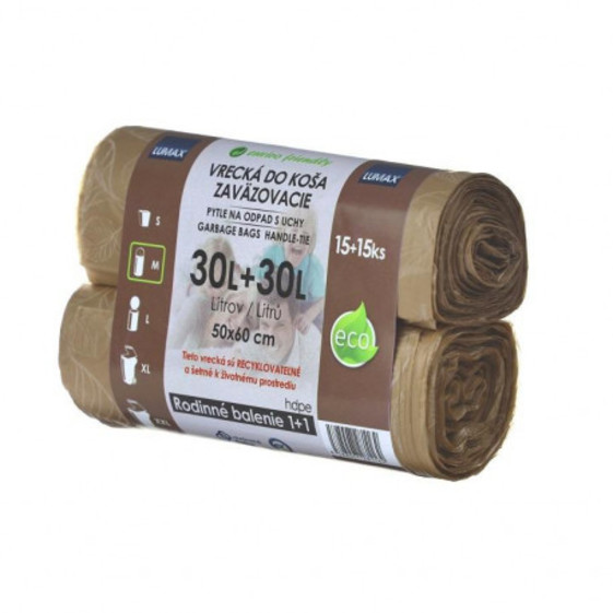 Vrecká do koša s uchom 2x15ks 30l ECO