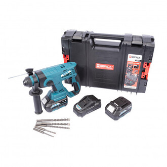 Aku Kombinované kladivo SDS Plus 18V bezuhl + 2x 5Ah batéria + 3.5 nabíjačka + box + sada vrtákov