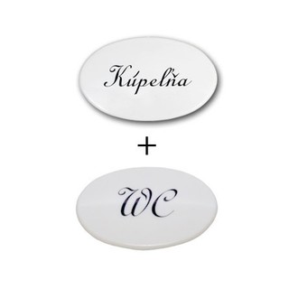 Znak WC+KÚPELŇA oválny Elegant Biela
